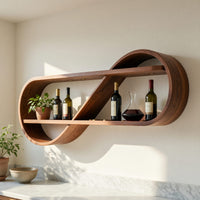 Solid Wood Wine Rack Scandinavian Open Shelf Apartment, view 10