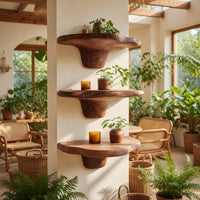 Solid Wood Mushroom Shelf Handcrafted Live Edge Modern, view 10