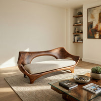 Solid Wood Sofa With Sculptural Shape Home Living, view 10