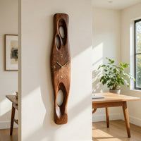 Solid Wood Clock Minimalist Wall Vertical Decor Living Room, view 10