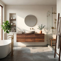 Solid Wood Bathroom Vanity Floating With 2 Tiers Drawer, view 10