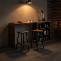Solid Wood Bar Table With Storage Kitchen Home Mini, view 10