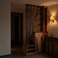 Solid Wood Room Divider Tree Pattern Cabinet Living, view 10