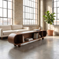Contemporary Sculptural Tv Stand For Penthouse Living Room, view 10