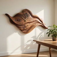 Solid Wood Clock Artistic Sculptural Modern Home Office, view 10