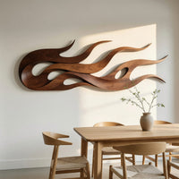 Where the Fire Lies Down: A Carved Walnut Wall Relief, view 10 — view 10
