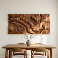Layered Contour Wall Art in Four Carved Panels, view 10 — view 10