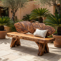 Solid Wood Outdoor Garden Bench Live Edge Solid Entryway, view 10