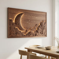 Backlit Moon and Cloud Wall Art, Framed and Made to Order, view 10