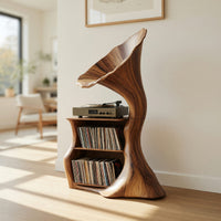 Solid Wood Record Player Stand Handcrafted Livingroom, view 10