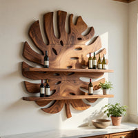 Solid Wood Wine Rack Wall Holder Home Bar Bottle Showcase, view 10