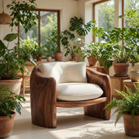 Solid Wood Chair Lounge Sculptural Form Living Room, view 10
