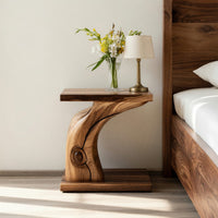Solid Wood Nightstand Sculptural Bedroom Home, view 10