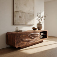 Solid Wood Sideboard Sculpted Living Room, view 10