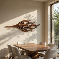 Walnut Drawn Out Into Flame, a Sculptural Wall Art Piece, view 10 — view 10