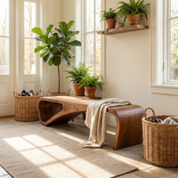 Statement Bench With Smooth Curved Form For Modern Home, view 10