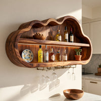 Solid Wood Wine Rack Scandinavian Bottle Storage Holder Kitchen Bar, view 10
