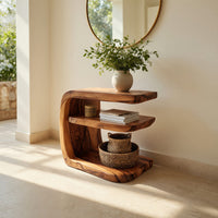 Modern Handcrafted Solid Wood Side Table For Furniture Decor, view 10