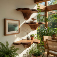 Solid Wood Mushroom Shelf Handcrafted Live Edge, view 10