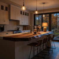 Solid Wood Table Top Mid Century Kitchen Countertop Modern Kitchen, view 10