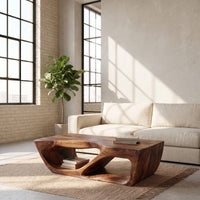 Modern Coffee Table With Curved Storage For Living Room, view 10