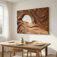 Undertow Carved Wood Wall Art Panel in Walnut, view 10 — view 10