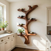 Solid Wood Wine Rack Rustic Branch Style Home Bar, view 10