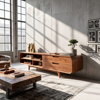 Capsuline TV Console in Hand-Finished Solid Walnut, view 10