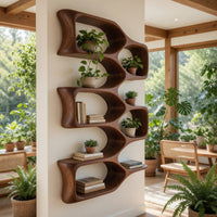 Solid Wood Wall Mounted Shelf Cozy Living Room, view 10