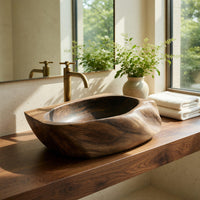 Solid Wood Sink Vanity Handcrafted Solid Natural Bathroom, view 10