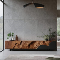 Ridge-Carved Front Media Console, Made to Order, view 10