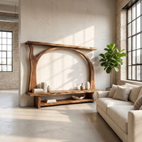 Wooden Tv Cabinet With Sculptural Branch Frame For Modern Living, view 10