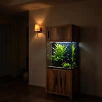 Solid Wood Aquarium Stand Rustic Cabinet Living Room Corner, view 10
