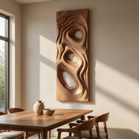 Slim Carved Wall Sculpture for a Narrow Entryway, view 10 — view 10
