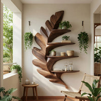 Solid Wood Wall Mounted Shelf Home Entrance, view 10