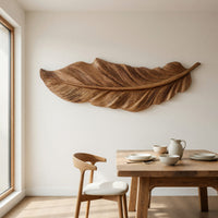 Hand-Carved Feather Relief, Barb by Barb in Solid Wood, view 10 — view 10