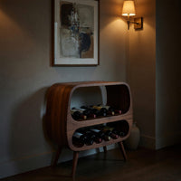 Solid Wood Bar Cabinet Functional Wine Storage With 2 Tiers Corner, view 10