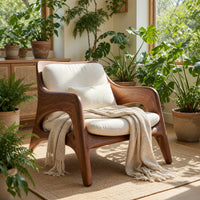 Solid Wood Chair Natural Home Balcony, view 10