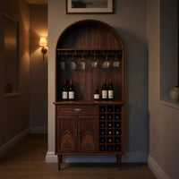 Solid Wood Bar Cabinet Wine With Storage Dining Room, view 10