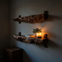 Solid Wood Natural Wood Floating Shelves Artistic Sculptural Shelf Living Room, view 10