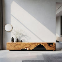 Live-Edge Scalloped Media Console in Solid Wood, view 10