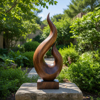Solid Wood Sculpture Wall Art Handcrafted Abstract Statue Home, view 10