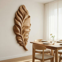 Plumeleaf Feather Wall Sculpture in Carved Wood, view 10 — view 10