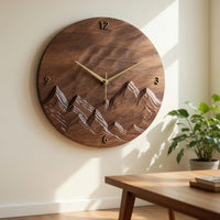 Solid Wood Clock Rustic Landscape Wall Living Room, view 10