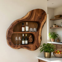 Solid Wood Wine Rack Glass Holder Shelf Dining Room, view 10