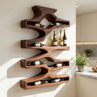 Solid Wood Wine Rack Wall Storage Natural Dining Room, view 10