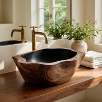 Solid Wood Sink Vanity Mid Century Solid Bathroom Storage, view 10