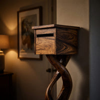 Solid Wood Mailbox Post Farmhouse Solid Sculpture Garden, view 10