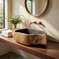 Solid Wood Sink Vanity Handcrafted Wall Mounted Bathroom, view 10