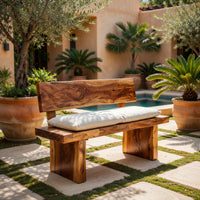 Solid Wood Outdoor Garden Bench Handcrafted Patio, view 10